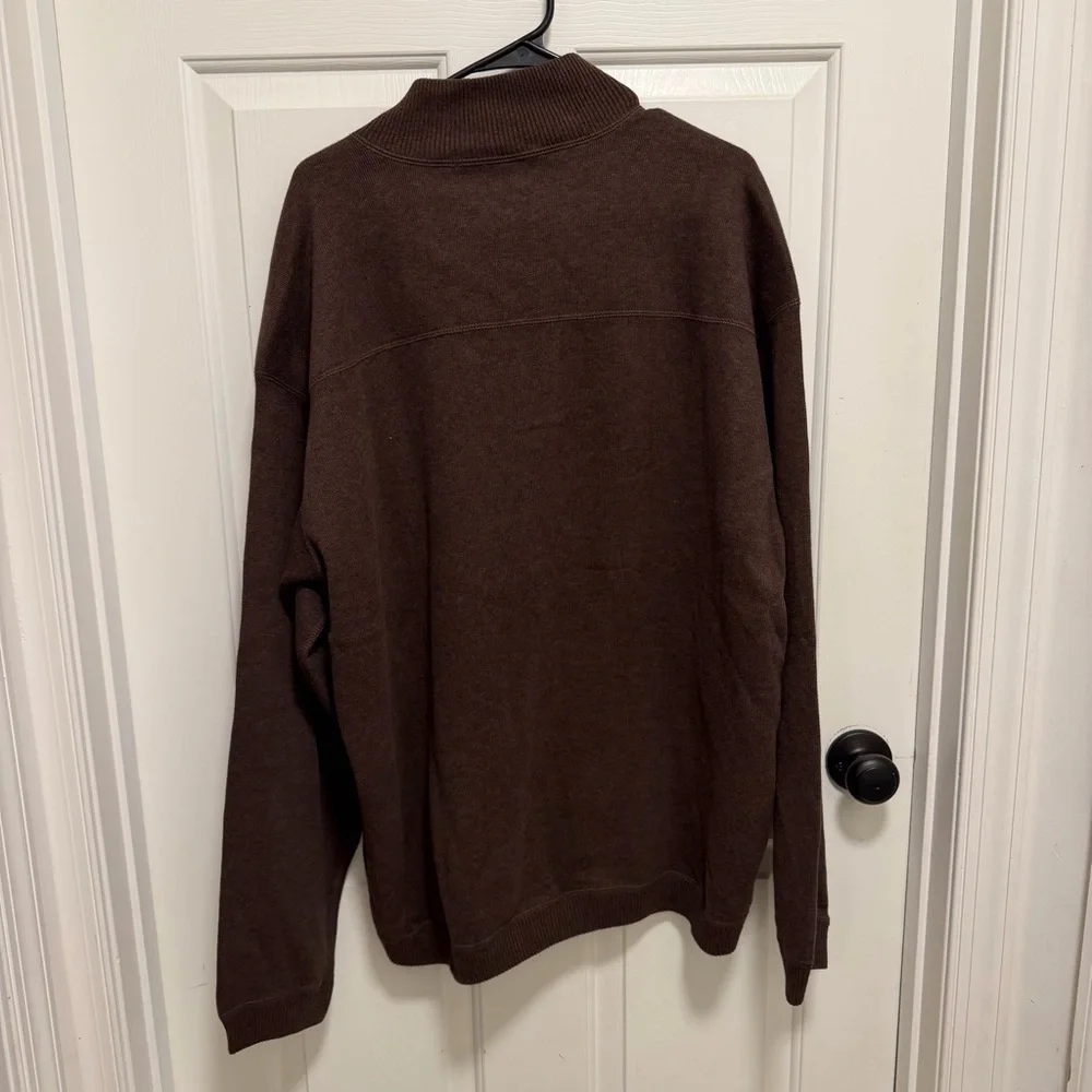 Tommy Bahama Relax Men’s Heavy Cotton 1/4 Quarter Zip Pullover Sz XXL Brown